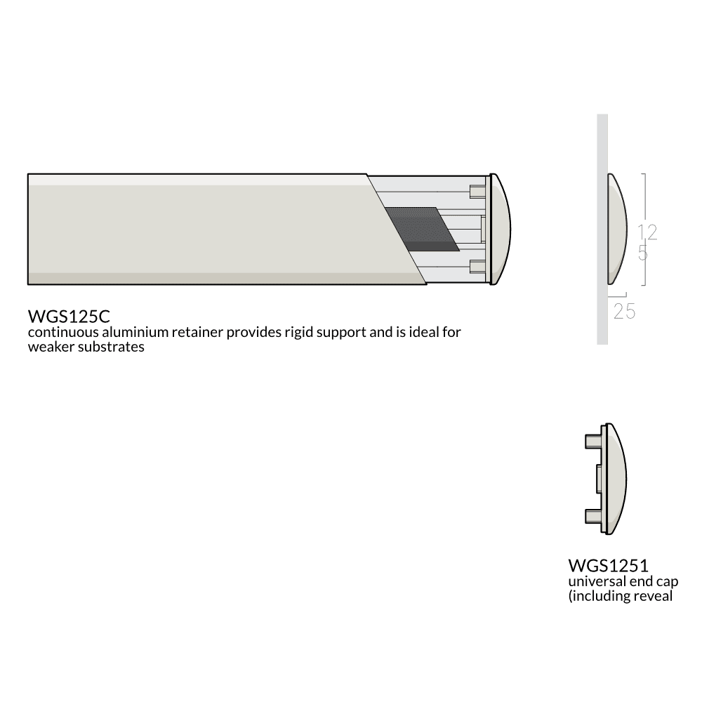 WGS125C - 125mm Wall Guard with Continuous Retainer